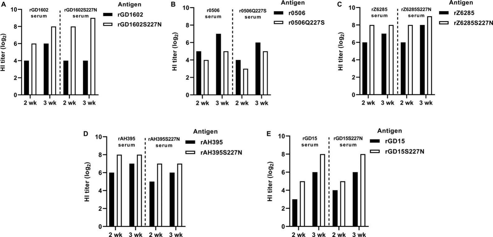 Role Of The Hemagglutinin Residue 227 In Immunogenicity Of H5 And H7 