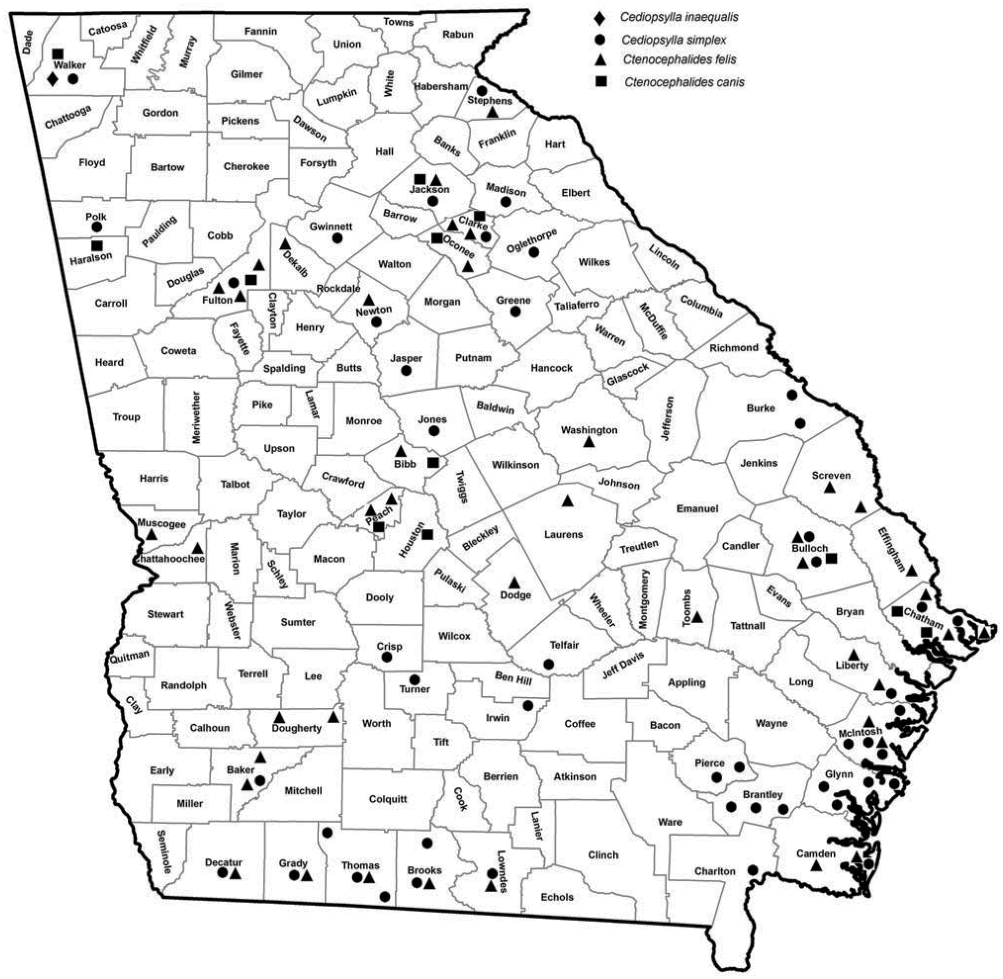 The Flea (Siphonaptera) Fauna of Georgia, U.S.A: Hosts, Distribution ...