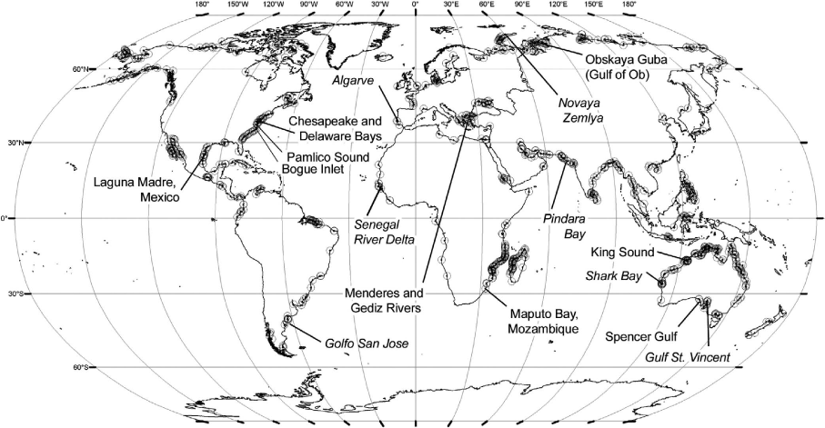 Global Distribution and Geomorphology of Fetch-Limited Barrier Islands