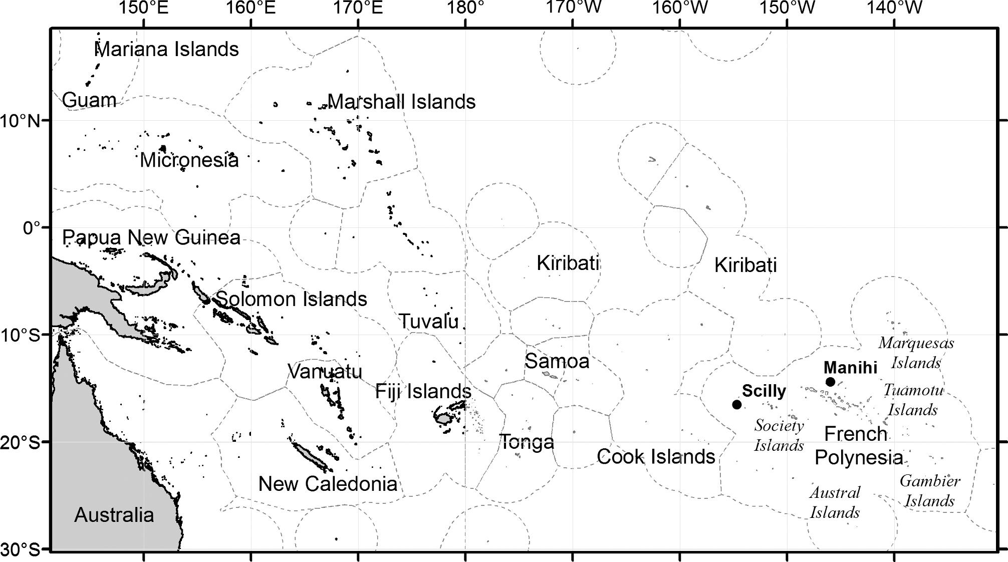 Multidecadal Atoll Shoreline Change On Manihi And Manuae French Polynesia