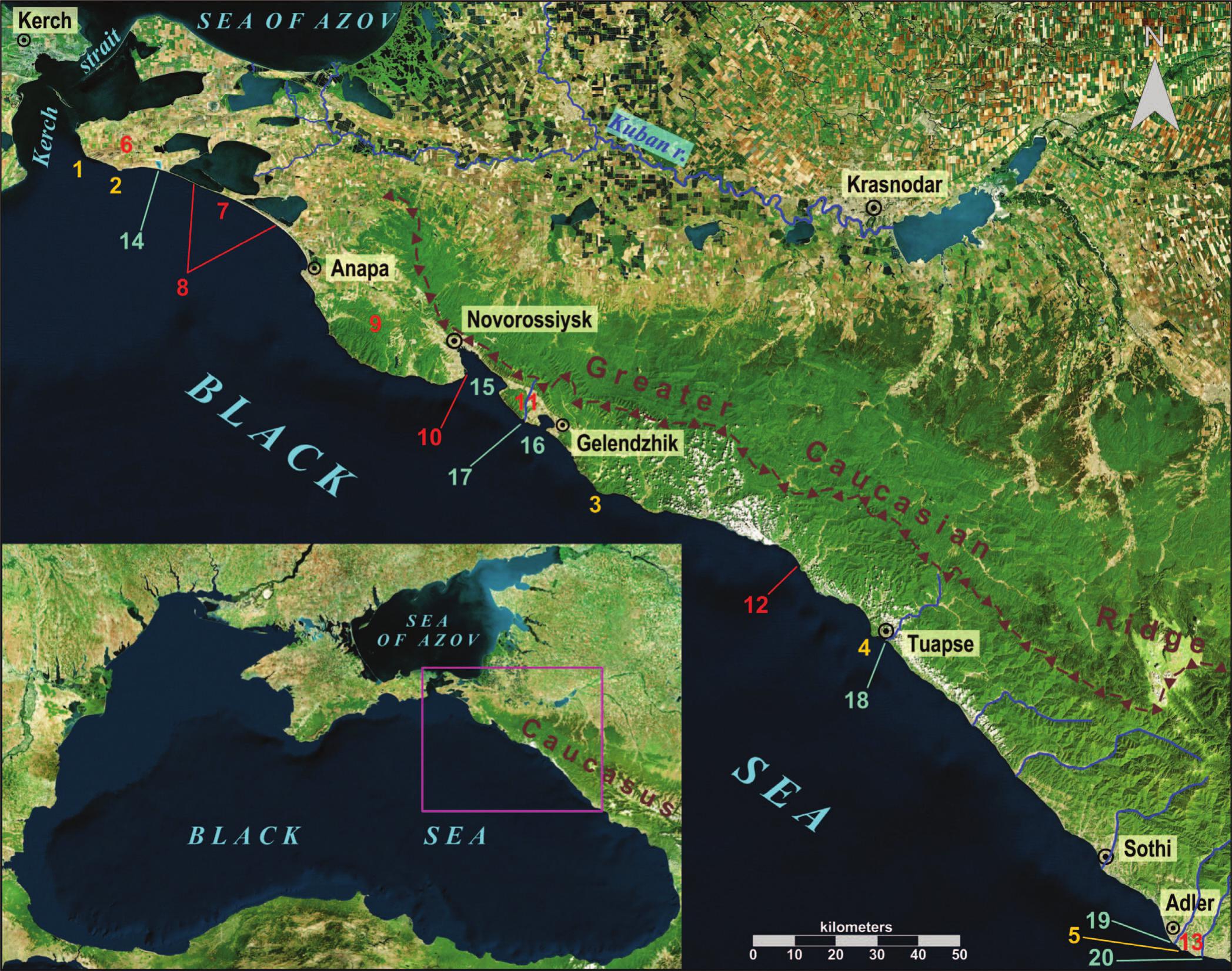 Current State of the Northeast Black Sea Coast along the Russian Caucasus