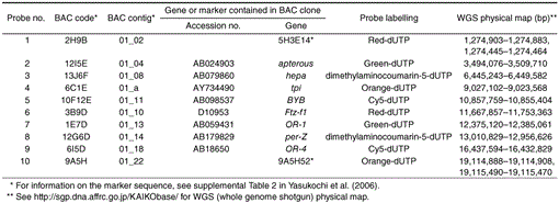 Reprobing Multicolor Fish Preparations in Lepidopteran Chromosome