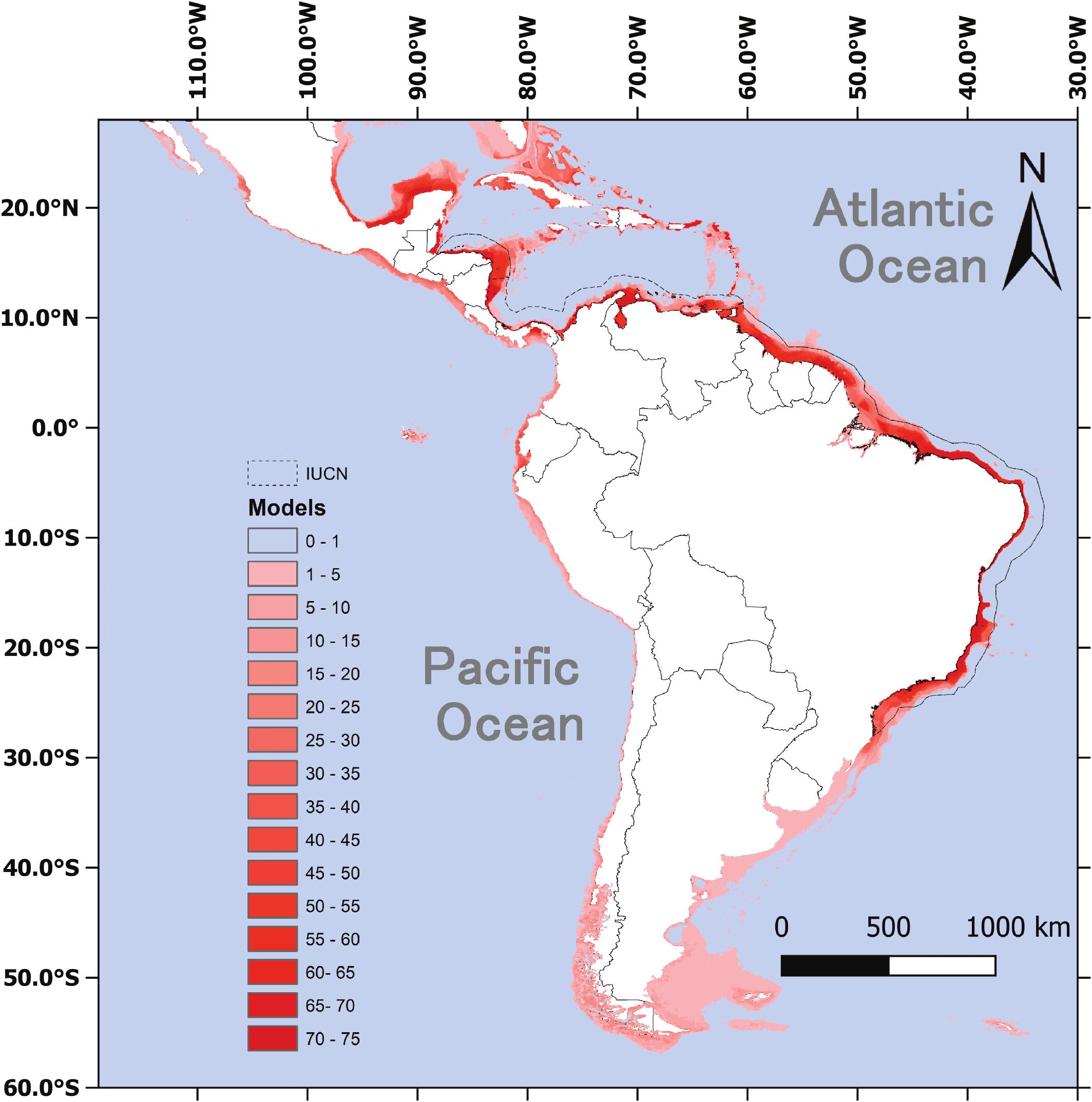 potential distribution of guiana dolphin sotalia guianensis a coastal estuarine and tropical habitat specialist