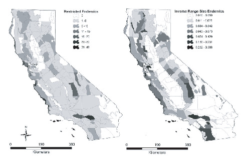 Spatial Patterns of Endemic Plants in California