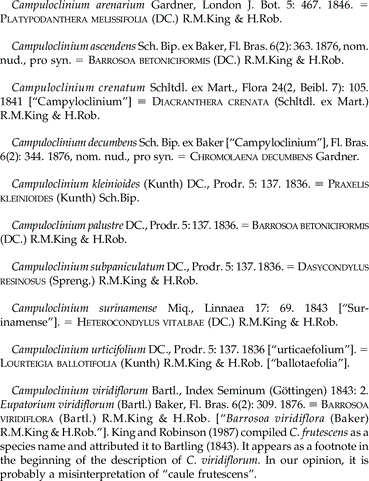 Taxonomic Revision Of The Neotropical Genus Campuloclinium Eupatorieae Compositae