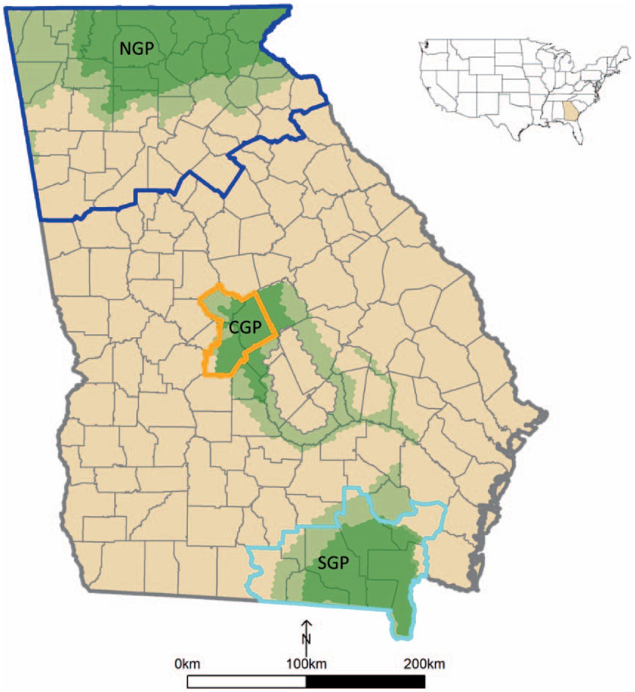 Bears In Georgia Map Population genetics of American black bears in Georgia, USA