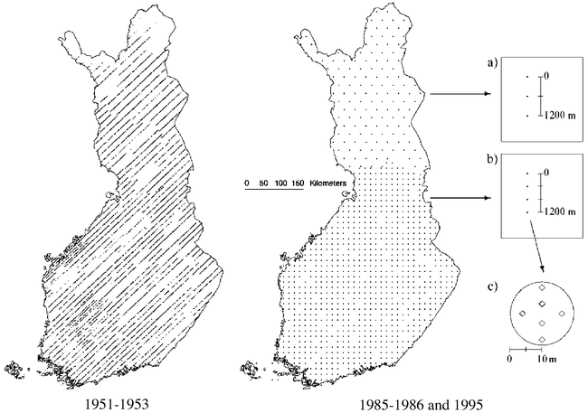 Large-scale changes in abundance of terricolous bryophytes and macrolichens  in Finland