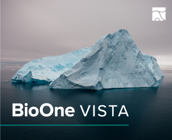 BioOne VISTA. An iceberg floating on a dark ocean with a purple-grey sky.